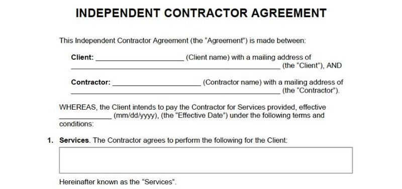 1099 contractor agreement